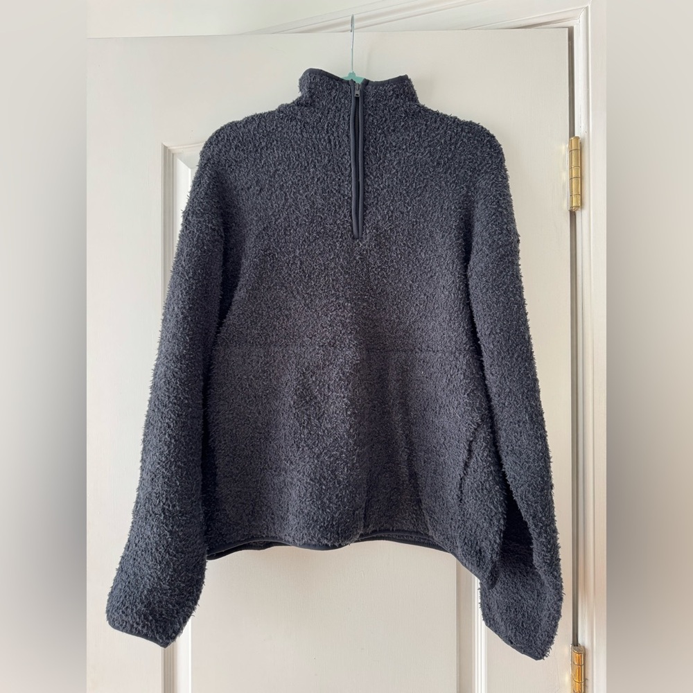 SKIMS cozy quarter zip, black size small